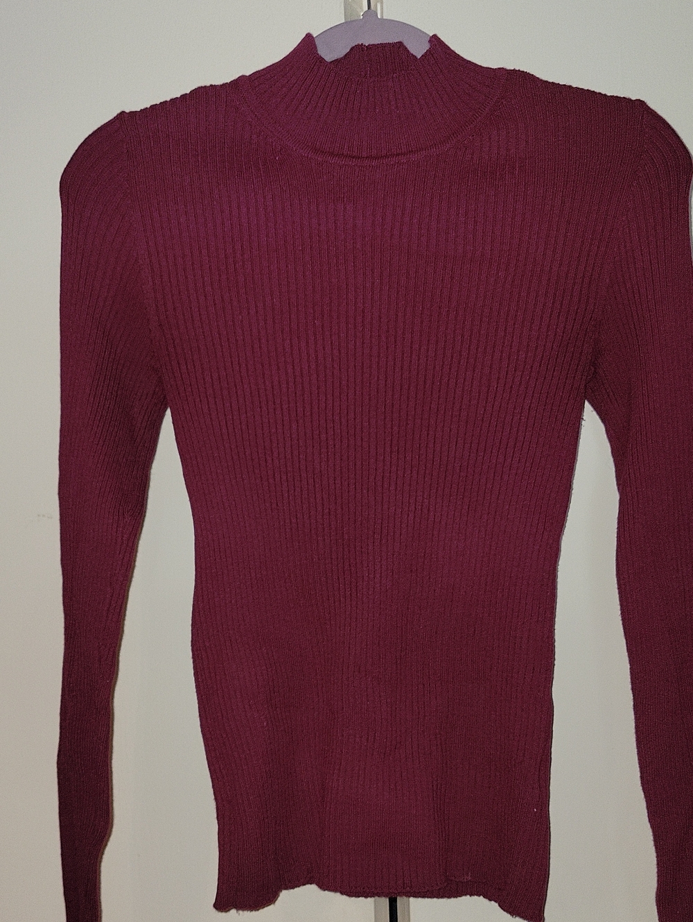 American Eagle Ribbed Turtleneck Sweater - Magenta